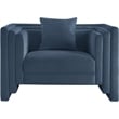 Bowery Hill Contemporary Light Blue Chenille Fabric Upholstered Chair