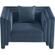 Bowery Hill Contemporary Light Blue Chenille Fabric Upholstered Chair
