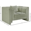 Bowery Hill Contemporary Mint Chenille Fabric Upholstered Chair