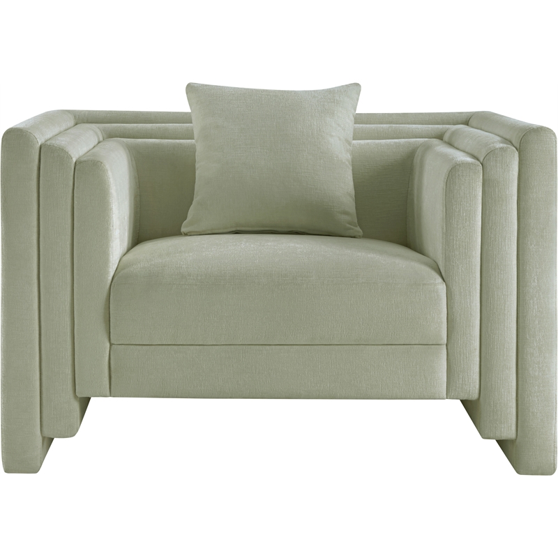Bowery Hill Contemporary Mint Chenille Fabric Upholstered Chair