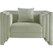 Bowery Hill Contemporary Mint Chenille Fabric Upholstered Chair