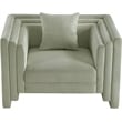 Bowery Hill Contemporary Mint Chenille Fabric Upholstered Chair