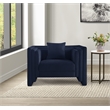 Bowery Hill Contemporary Navy Chenille Fabric Upholstered Chair