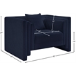 Bowery Hill Contemporary Navy Chenille Fabric Upholstered Chair