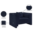 Bowery Hill Contemporary Navy Chenille Fabric Upholstered Chair