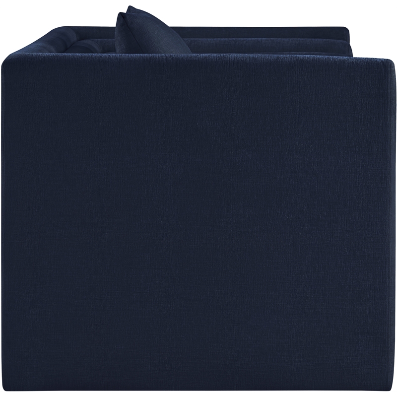 Bowery Hill Contemporary Navy Chenille Fabric Upholstered Chair