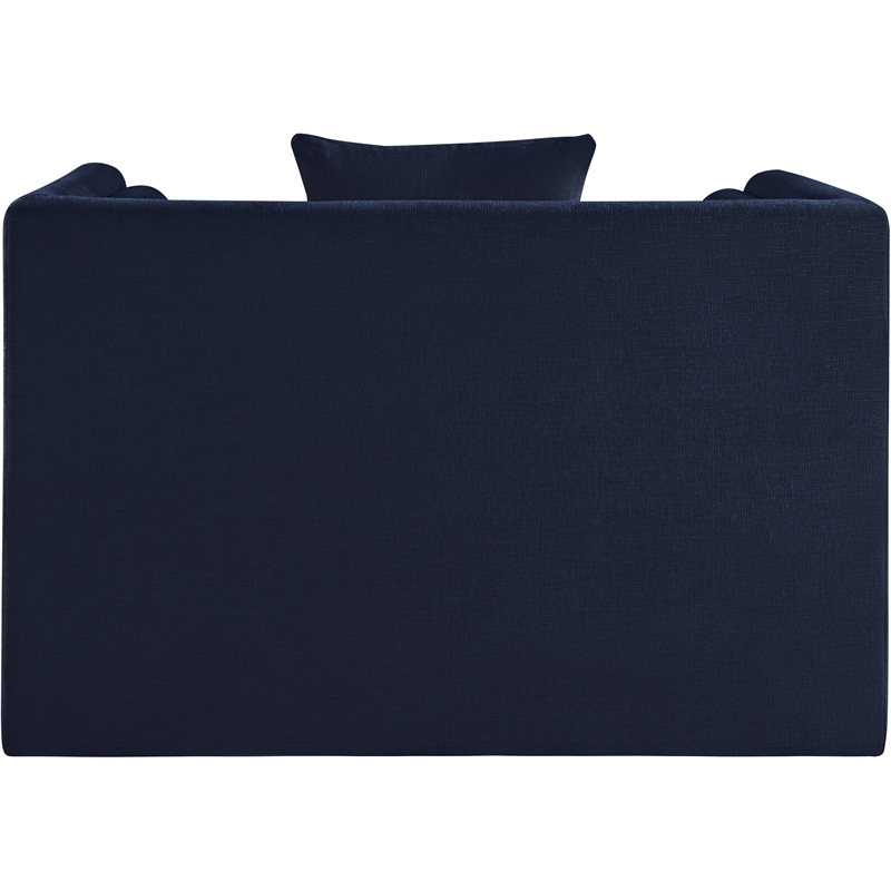 Bowery Hill Contemporary Navy Chenille Fabric Upholstered Chair