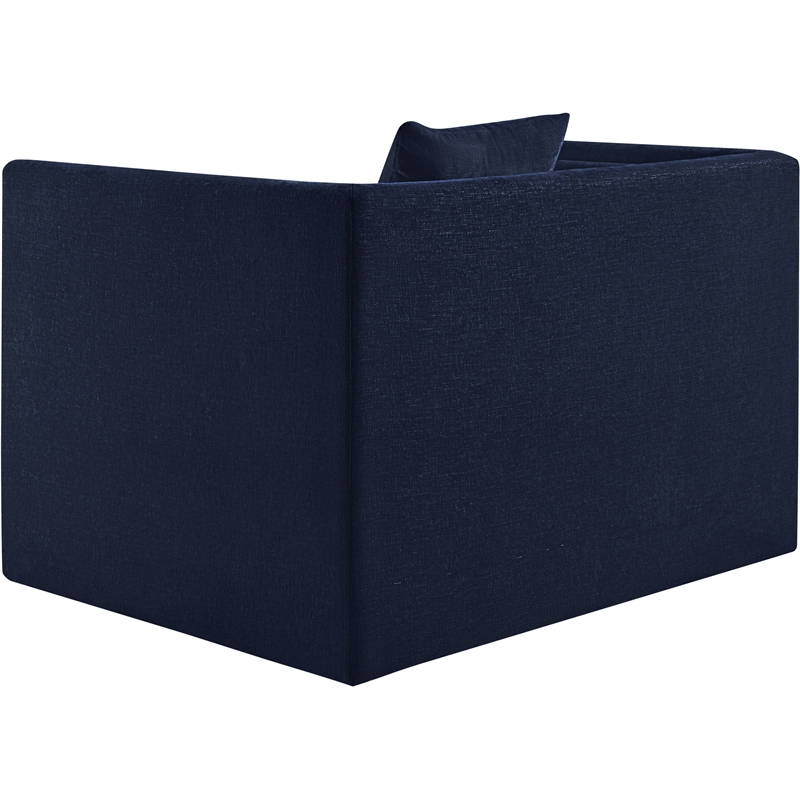 Bowery Hill Contemporary Navy Chenille Fabric Upholstered Chair
