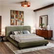 Bowery Hill Contemporary Green Chenille Fabric Upholstered Full Bed