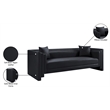 Bowery Hill Contemporary Black Vegan Leather Upholstered Sofa