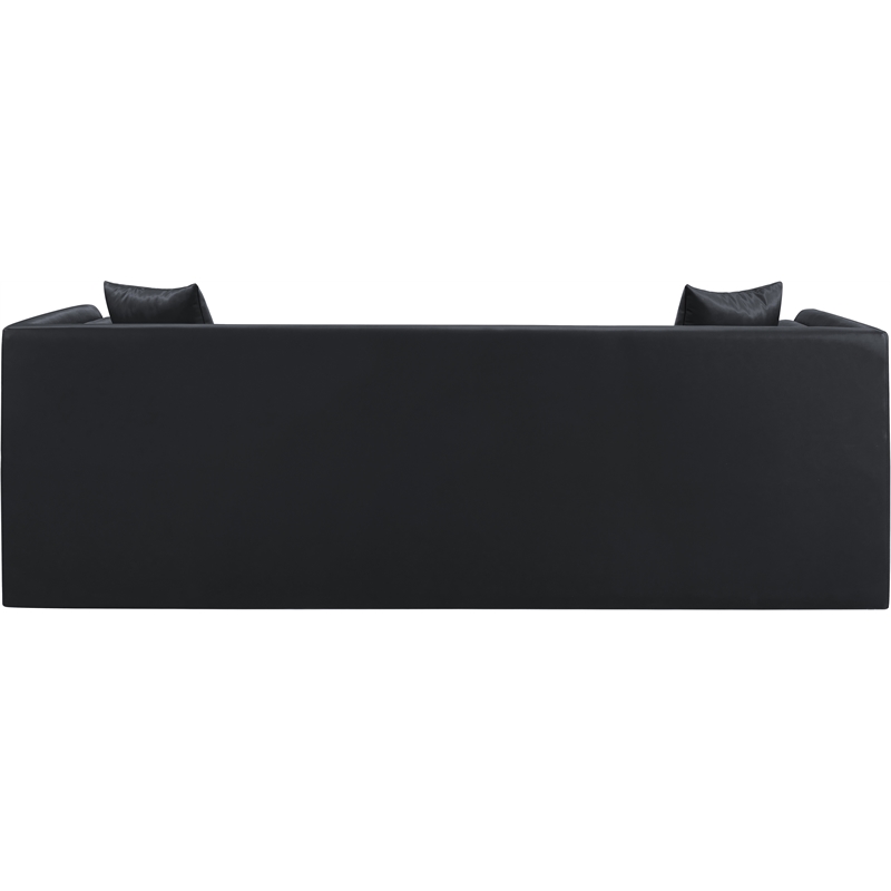 Bowery Hill Contemporary Black Vegan Leather Upholstered Sofa