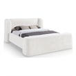 Bowery Hill Contemporary Cream Chenille Fabric Upholstered Full Bed