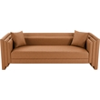 Bowery Hill Contemporary Cognac Vegan Leather Upholstered Sofa
