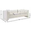 Bowery Hill Contemporary Cream Vegan Leather Upholstered Sofa