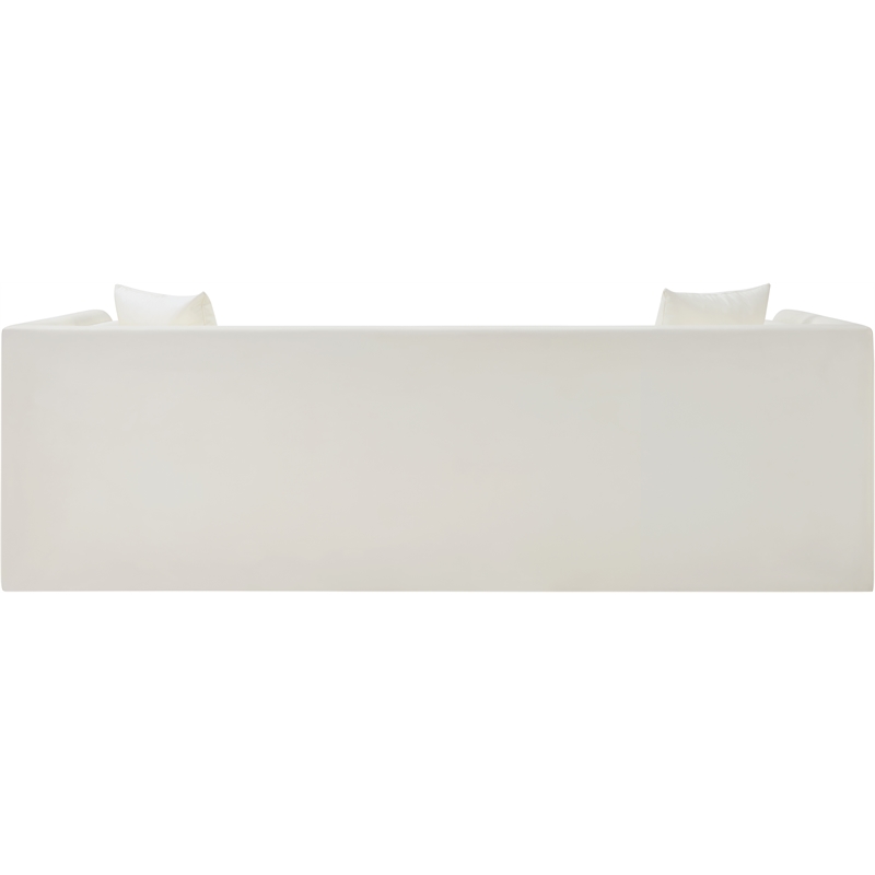 Bowery Hill Contemporary Cream Vegan Leather Upholstered Sofa