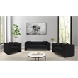 Bowery Hill Contemporary Black Chenille Fabric Upholstered Sofa