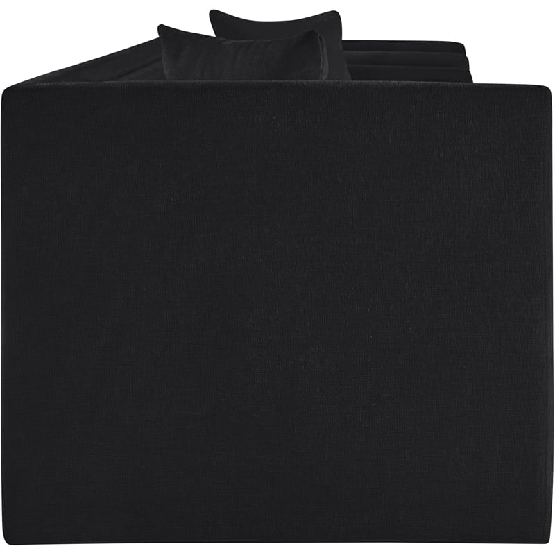Bowery Hill Contemporary Black Chenille Fabric Upholstered Sofa