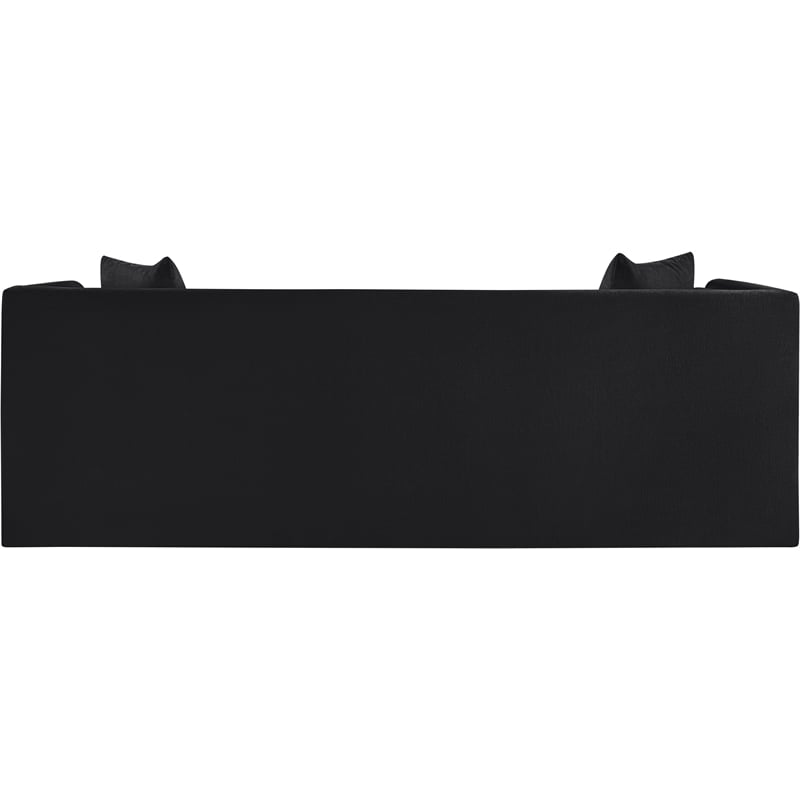 Bowery Hill Contemporary Black Chenille Fabric Upholstered Sofa