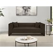 Bowery Hill Contemporary Brown Chenille Fabric Upholstered Sofa