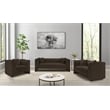 Bowery Hill Contemporary Brown Chenille Fabric Upholstered Sofa