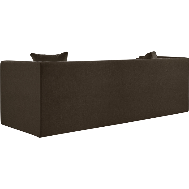 Bowery Hill Contemporary Brown Chenille Fabric Upholstered Sofa