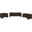 Bowery Hill Contemporary Brown Chenille Fabric Upholstered Sofa