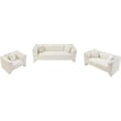 Bowery Hill Contemporary Cream Chenille Fabric Upholstered Sofa