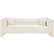 Bowery Hill Contemporary Cream Chenille Fabric Upholstered Sofa