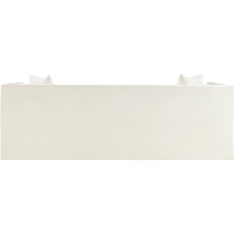 Bowery Hill Contemporary Cream Chenille Fabric Upholstered Sofa