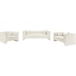 Bowery Hill Contemporary Cream Chenille Fabric Upholstered Sofa