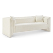 Bowery Hill Contemporary Cream Chenille Fabric Upholstered Sofa