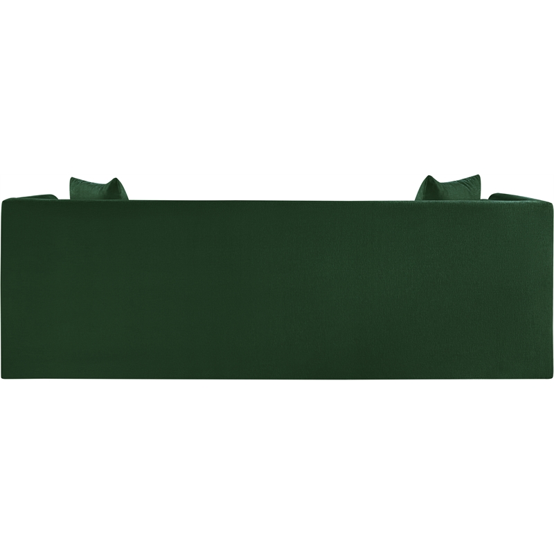 Bowery Hill Contemporary Green Chenille Fabric Upholstered Sofa
