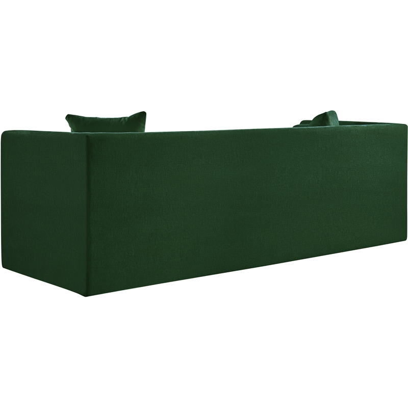 Bowery Hill Contemporary Green Chenille Fabric Upholstered Sofa
