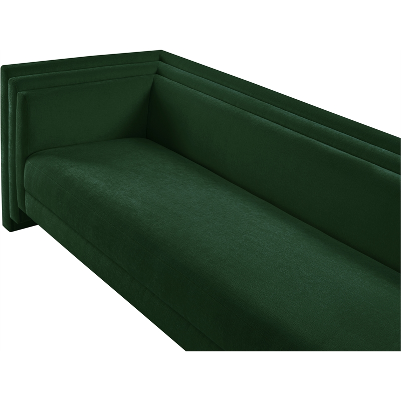 Bowery Hill Contemporary Green Chenille Fabric Upholstered Sofa