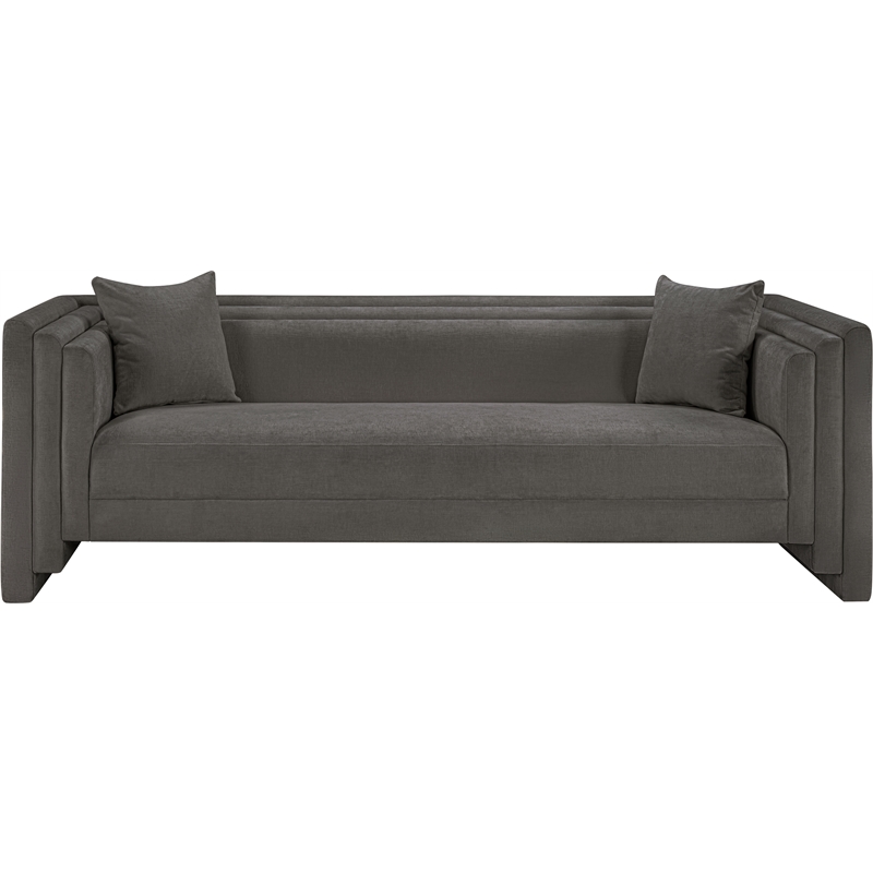 Bowery Hill Contemporary Grey Chenille Fabric Upholstered Sofa