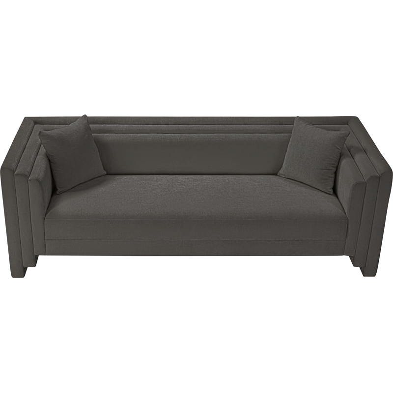 Bowery Hill Contemporary Grey Chenille Fabric Upholstered Sofa