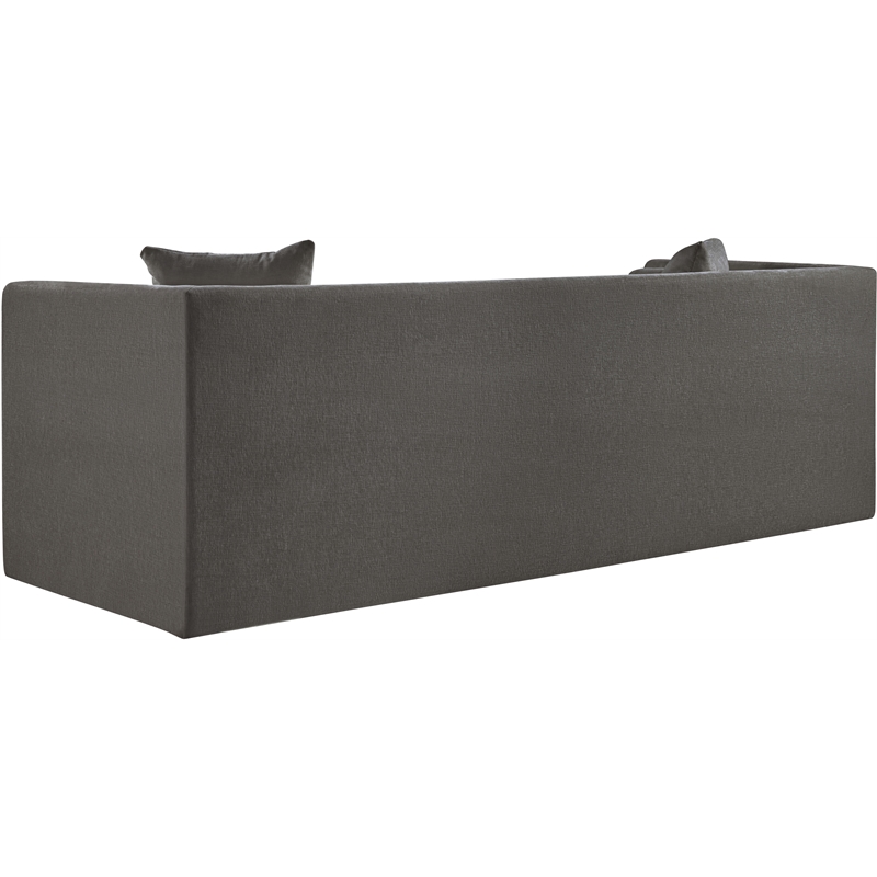 Bowery Hill Contemporary Grey Chenille Fabric Upholstered Sofa