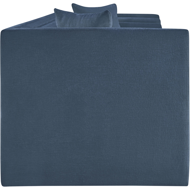 Bowery Hill Contemporary Light Blue Chenille Fabric Upholstered Sofa