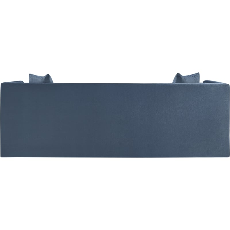Bowery Hill Contemporary Light Blue Chenille Fabric Upholstered Sofa