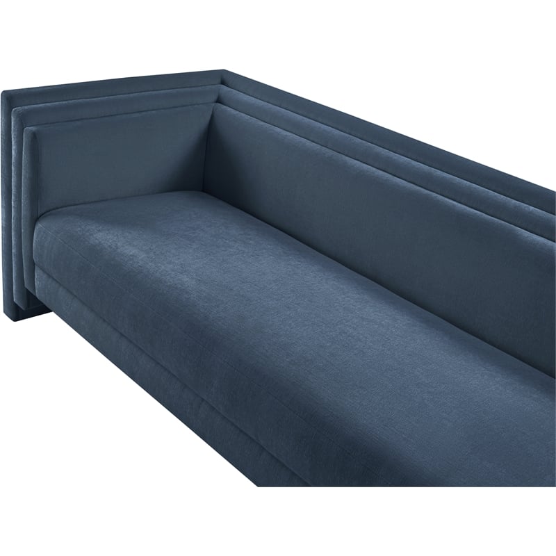 Bowery Hill Contemporary Light Blue Chenille Fabric Upholstered Sofa