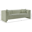 Bowery Hill Contemporary Mint Chenille Fabric Upholstered Sofa