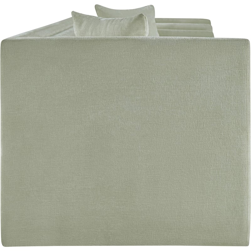 Bowery Hill Contemporary Mint Chenille Fabric Upholstered Sofa