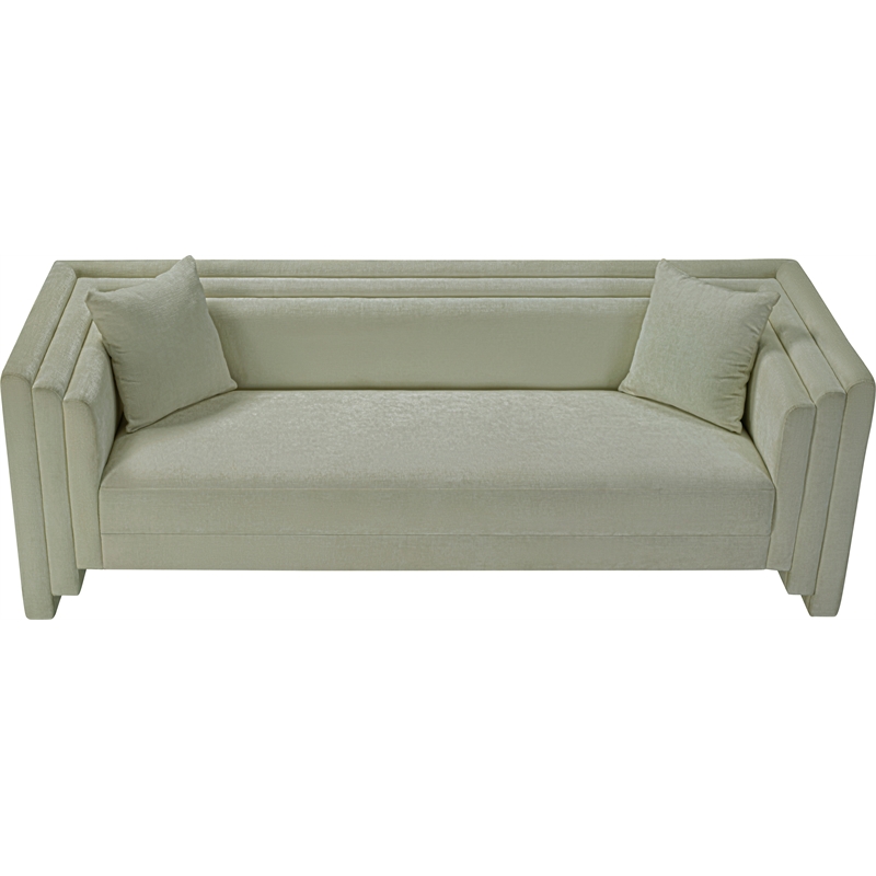 Bowery Hill Contemporary Mint Chenille Fabric Upholstered Sofa