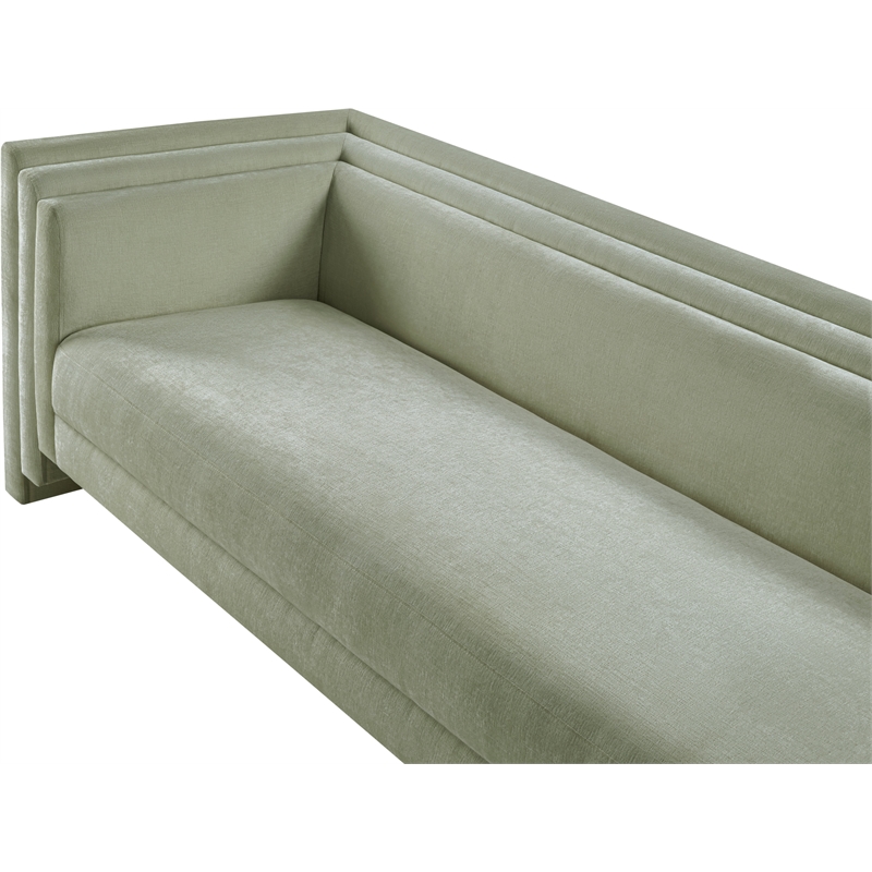 Bowery Hill Contemporary Mint Chenille Fabric Upholstered Sofa