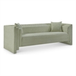 Bowery Hill Contemporary Mint Chenille Fabric Upholstered Sofa