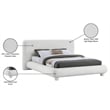 Bowery Hill Contemporary Rich Cream Fabric Upholstered Queen Bed