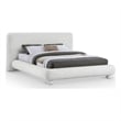 Bowery Hill Contemporary Rich Cream Fabric Upholstered Queen Bed