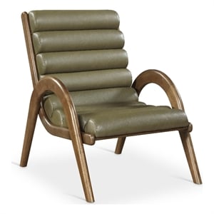 Bowery Hill Contemporary Rich Olive Vegan Leather Accent Chair