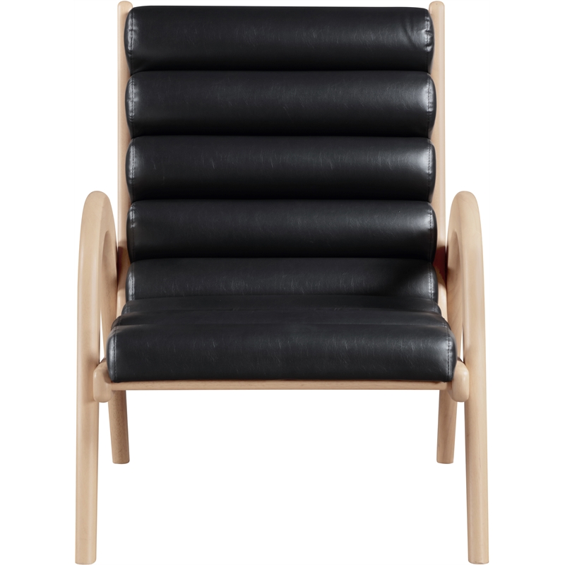 Bowery Hill Contemporary Rich Black Vegan Leather Accent Chair