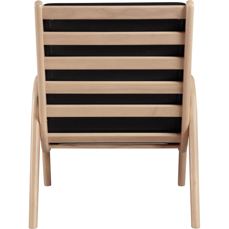 Bowery Hill Contemporary Rich Black Vegan Leather Accent Chair